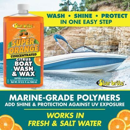 Super Orange Citrus Boat Wash & Wax - Fresh & Salt Water - Star brite Distributing, LLC