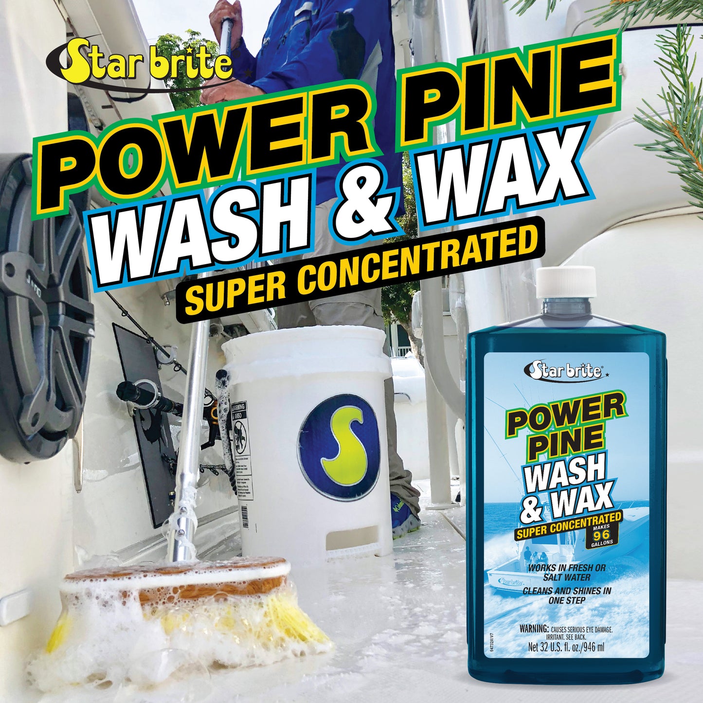 Power Pine Wash & Wax - Concentrated Marine Grade Formula