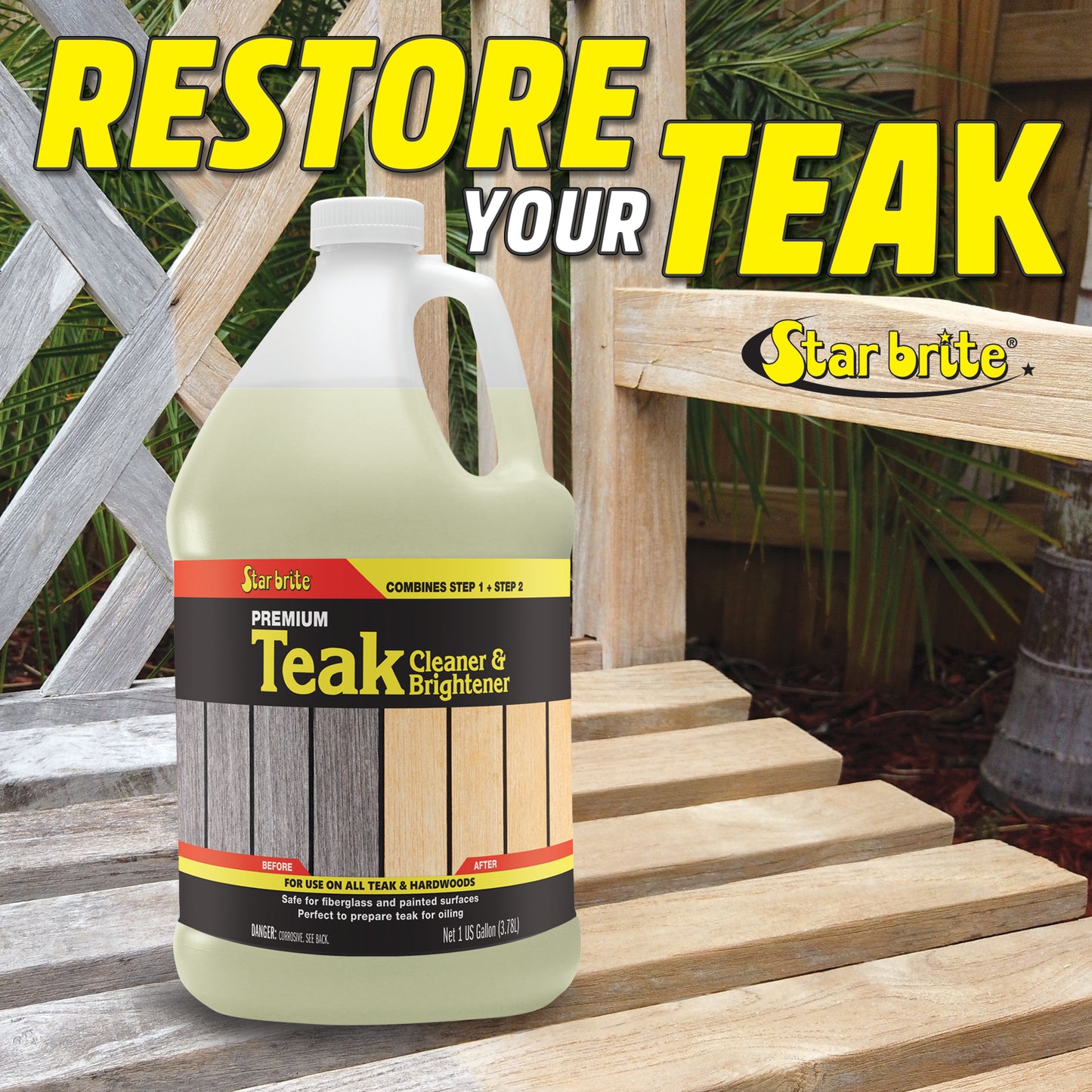 Teak Cleaner & Brightener - Restore & Enhance Wood Grain