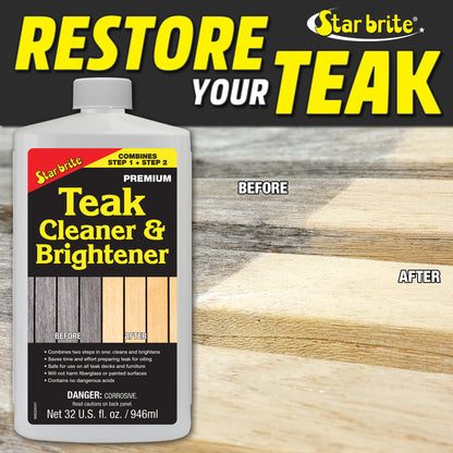 Teak Cleaner & Brightener - Restore & Enhance Wood Grain - Star brite Distributing, LLC
