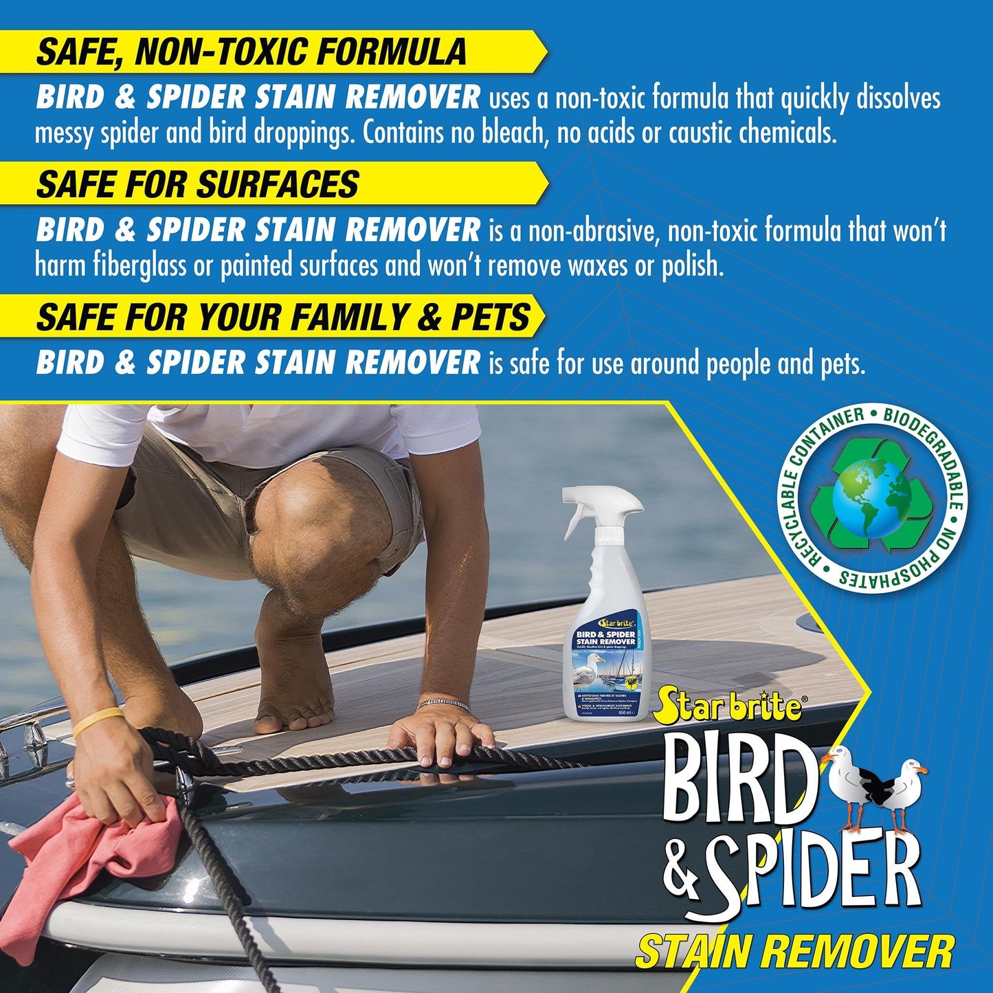 Premium Spider & Bird Stain Remover - Star brite Distributing, LLC