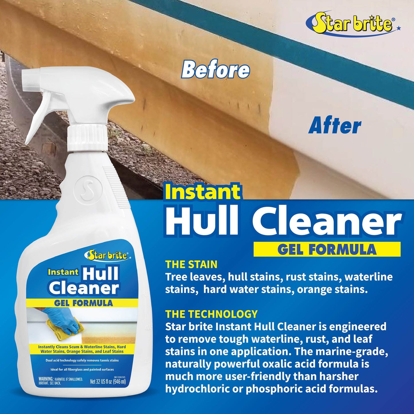 Instant Hull Cleaner - Easy to Use Formula - Star brite Distributing, LLC