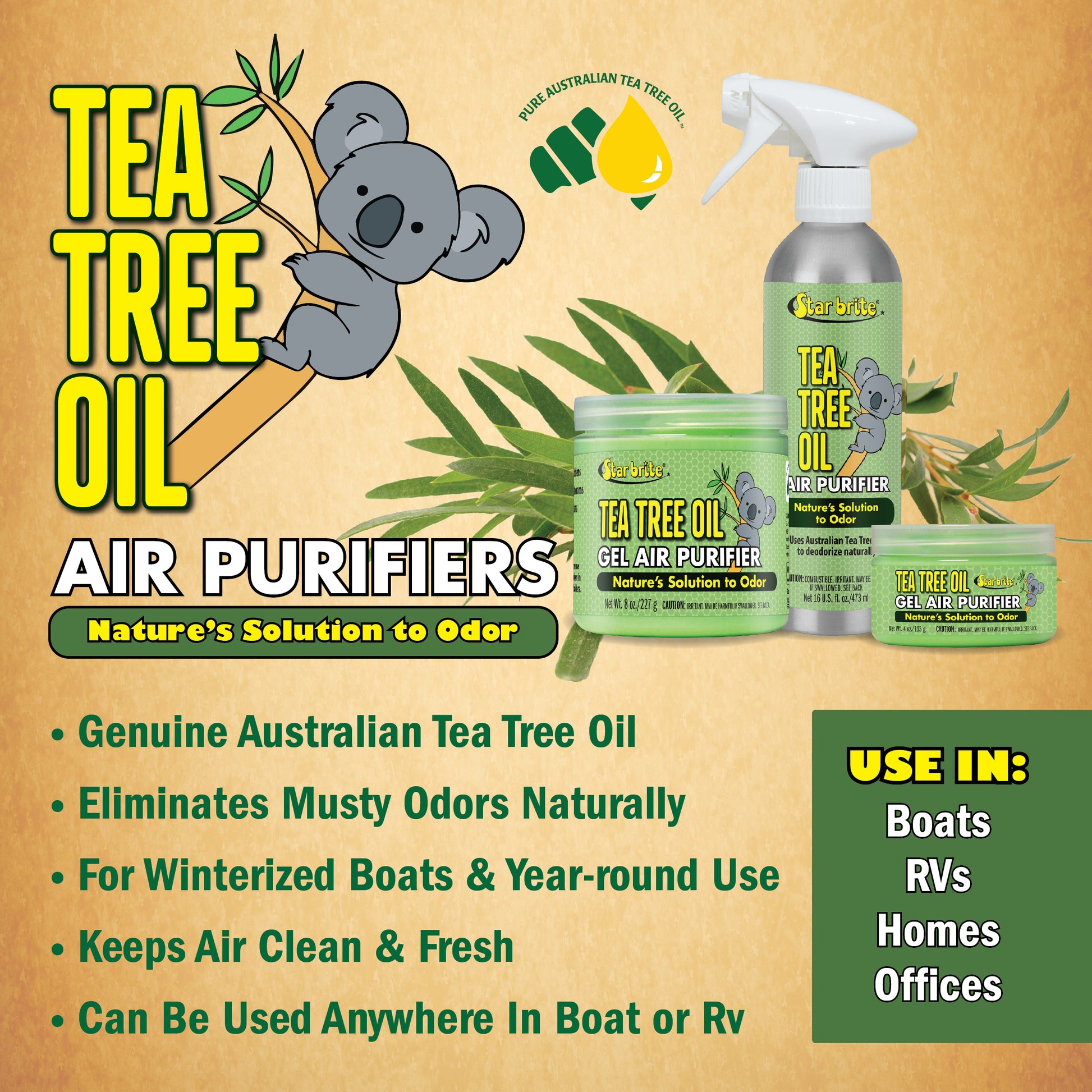 Tea Tree Oil Gel Air Purifier Star brite Distributing, LLC Tea Tree Oil Gel Air Purifier Star brite Distributing, LLC
