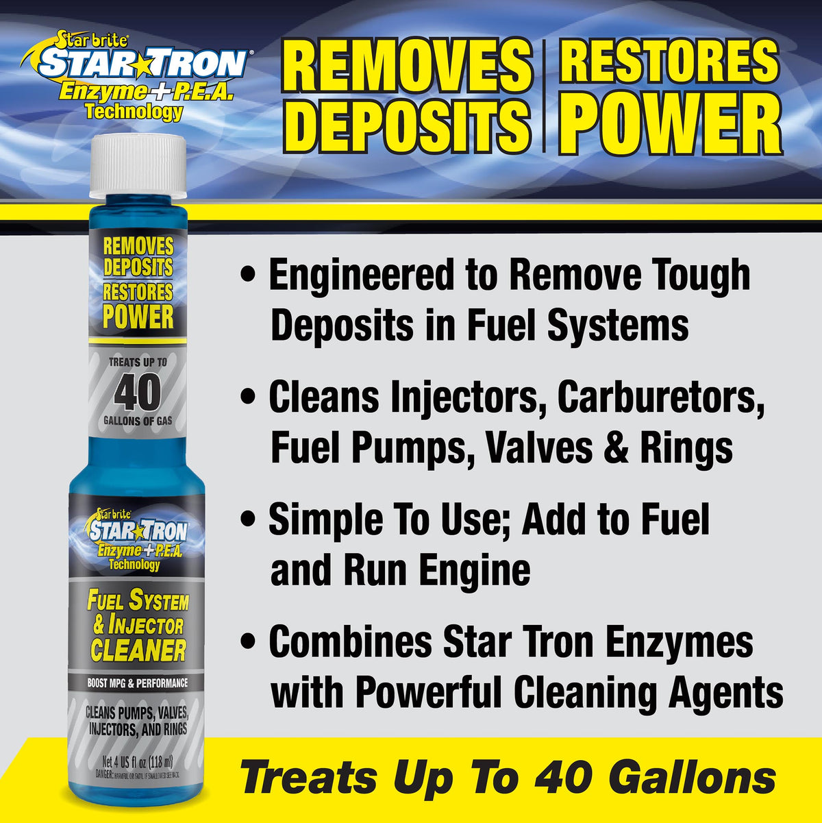 Pea Injector Cleaner Star Tron Enzyme Fuel System & Injector Cleaner & PEA Tech – Star brite ...