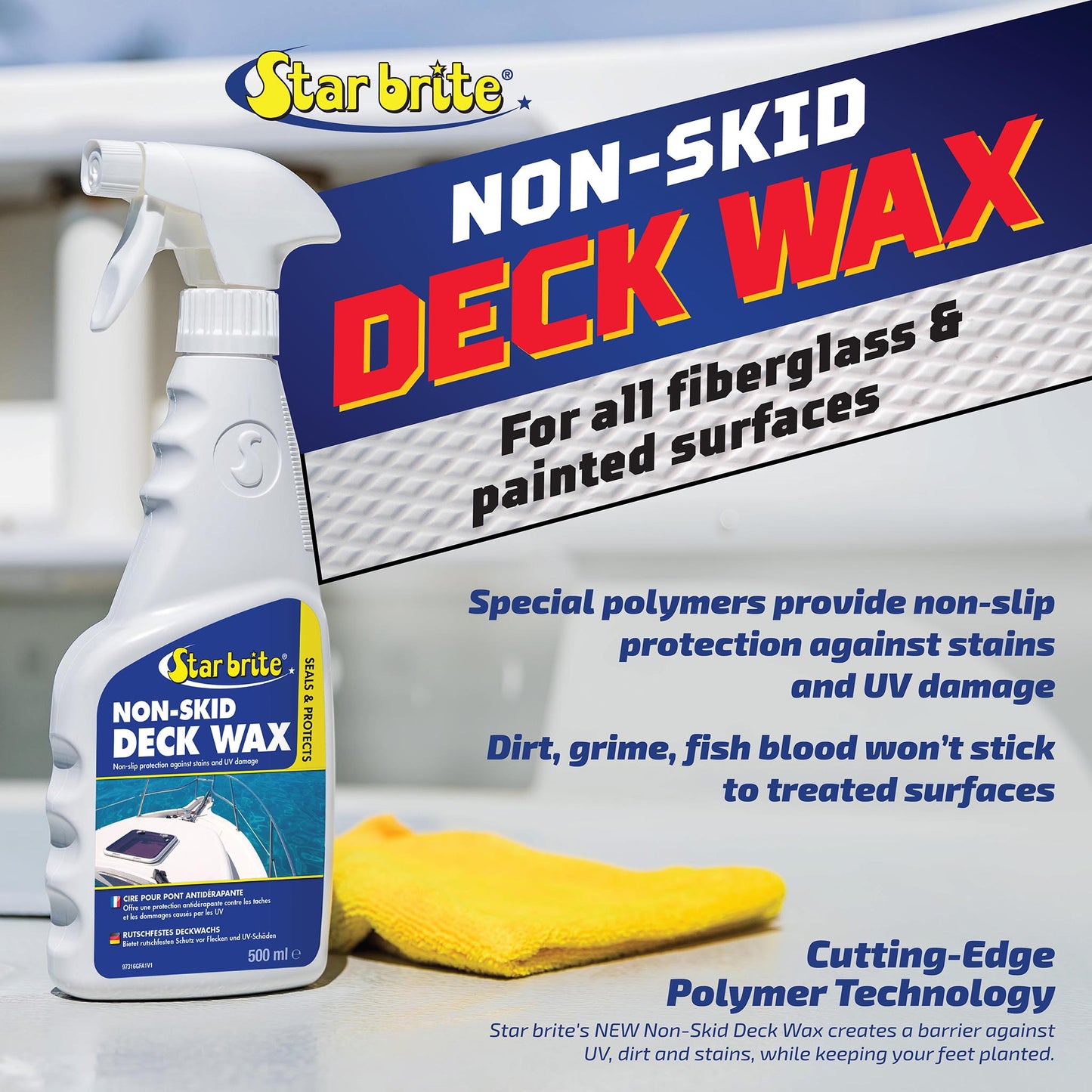 Non - Skid Deck Wax Spray - Ideal Marine Deck Wax Solution - Star brite Distributing, LLC